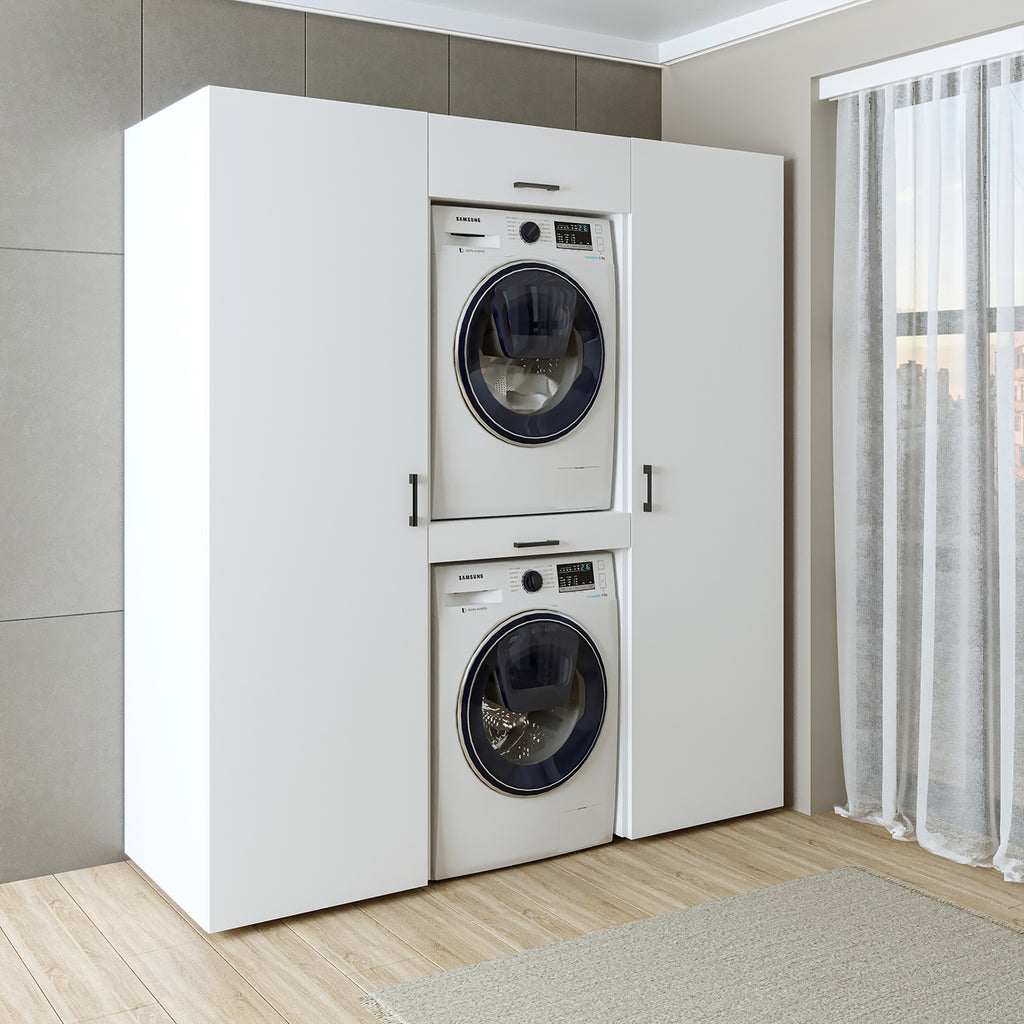 Roomart DUO I Schrankwand 187 cm – Waschmaschine & Trockner, Soft-Close | 3 Farben