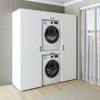 Roomart DUO I Schrankwand 187 cm – Waschmaschine & Trockner, Soft-Close | 3 Farben