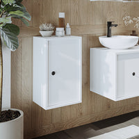Roomart Badezimmermöbel Set GUSTO-ATL 90 cm – 4-teiliges Badmöbel-Set mit Keramik-Waschbecken, Spiegelschrank & Hochschrank – Moderne Badmöbel für Badezimmer & Gäste-WC