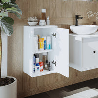 Roomart Badezimmermöbel Set GUSTO 75 cm – 4-teiliges Badmöbel-Set mit Keramik-Waschbecken, Spiegelschrank & Hochschrank – Modern & Platzsparend