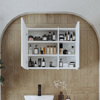Roomart Badezimmerspiegelschrank "Gusto“ – 75/90/105 cm – in Weiß oder Eiche – moderner Badschrank mit Spiegel