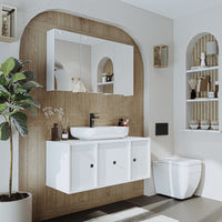 Roomart Badezimmerspiegelschrank "Gusto“ – 75/90/105 cm – in Weiß oder Eiche – moderner Badschrank mit Spiegel Roomart Badezimmerspiegelschrank "Gusto“ – 75/90/105 cm – in Weiß oder Eiche – moderner Badschrank mit Spiegel-  badezimmerspiegelschrank, mirro