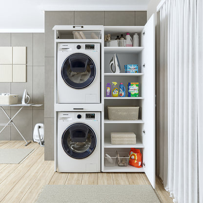 Roomart Waschmaschinenschrank, Trockner auf Waschmaschine • 127 cm breit • In 3 Farben