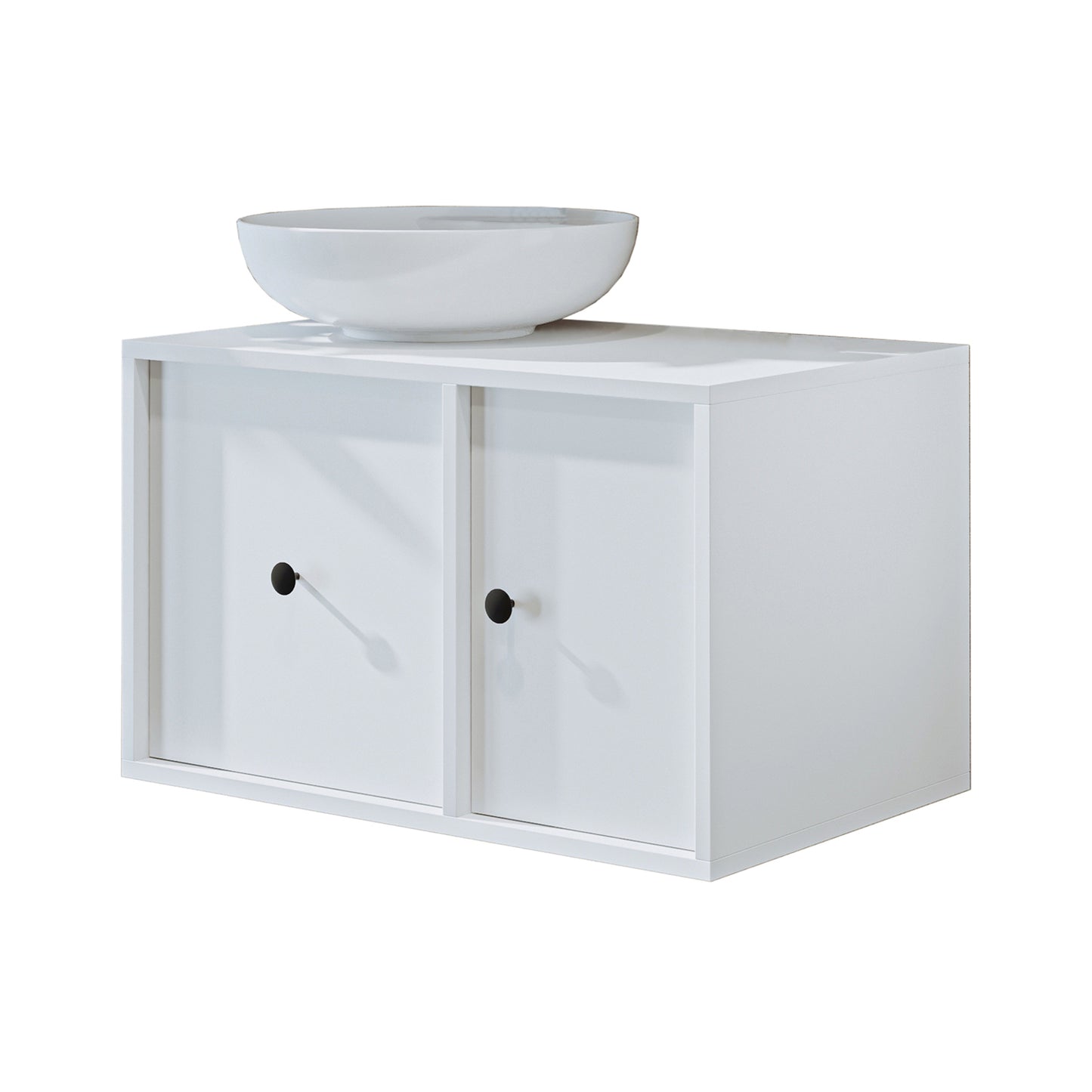 Roomart Badezimmermöbel GUSTO 75 cm – Keramik Waschbecken &/oder Unterschrank – Modernes Design – Varianten wählbar – Eiche oder Weiß