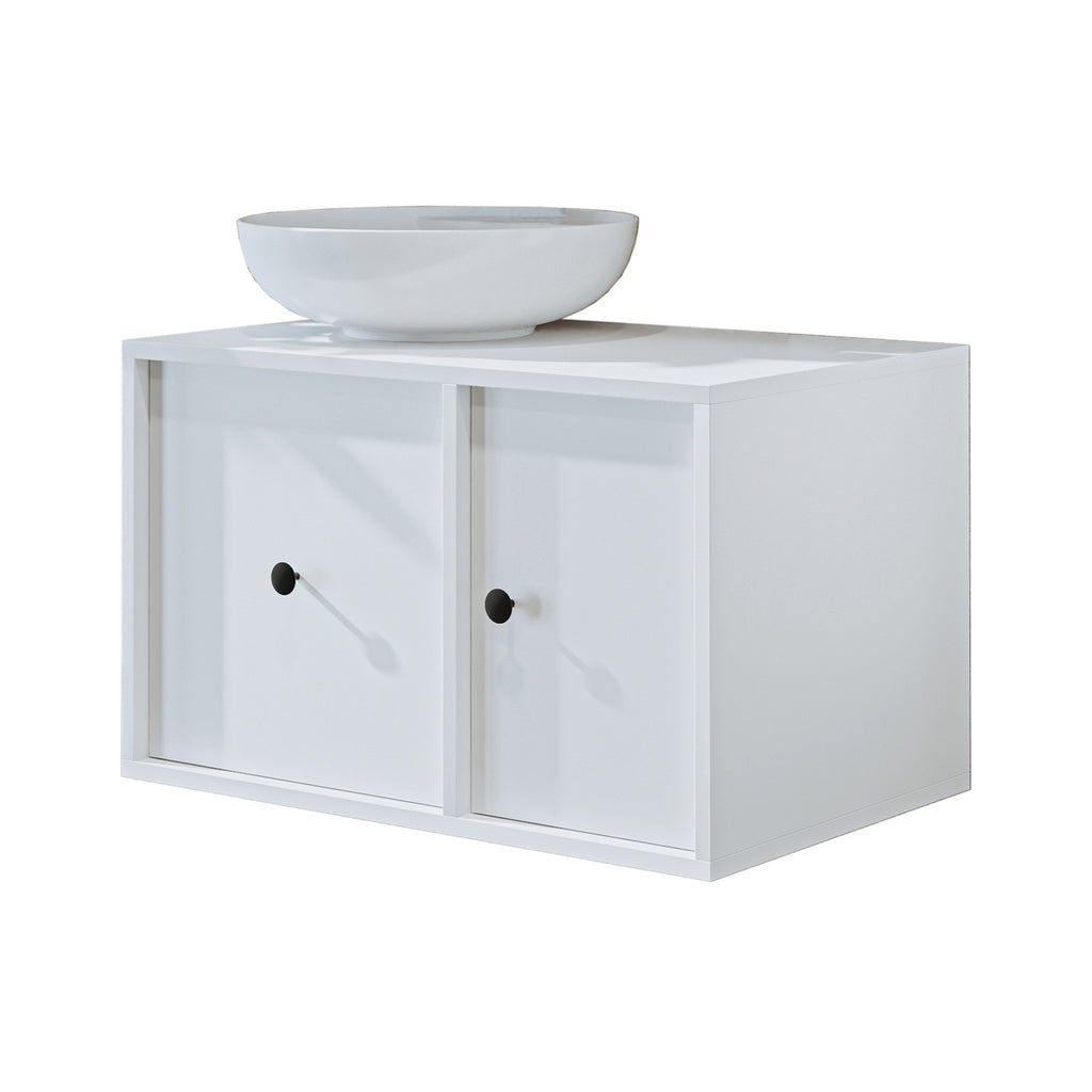 Roomart Badezimmermöbel GUSTO 75 cm – Keramik Waschbecken &/oder Unterschrank – Modernes Design – Varianten wählbar – Eiche oder Weiß - badezimmerschrank, waschbecken, badezimmermöbel, badschrank, badezimmer, mit, unterschrank, badmöbel, set, waschtisch, 