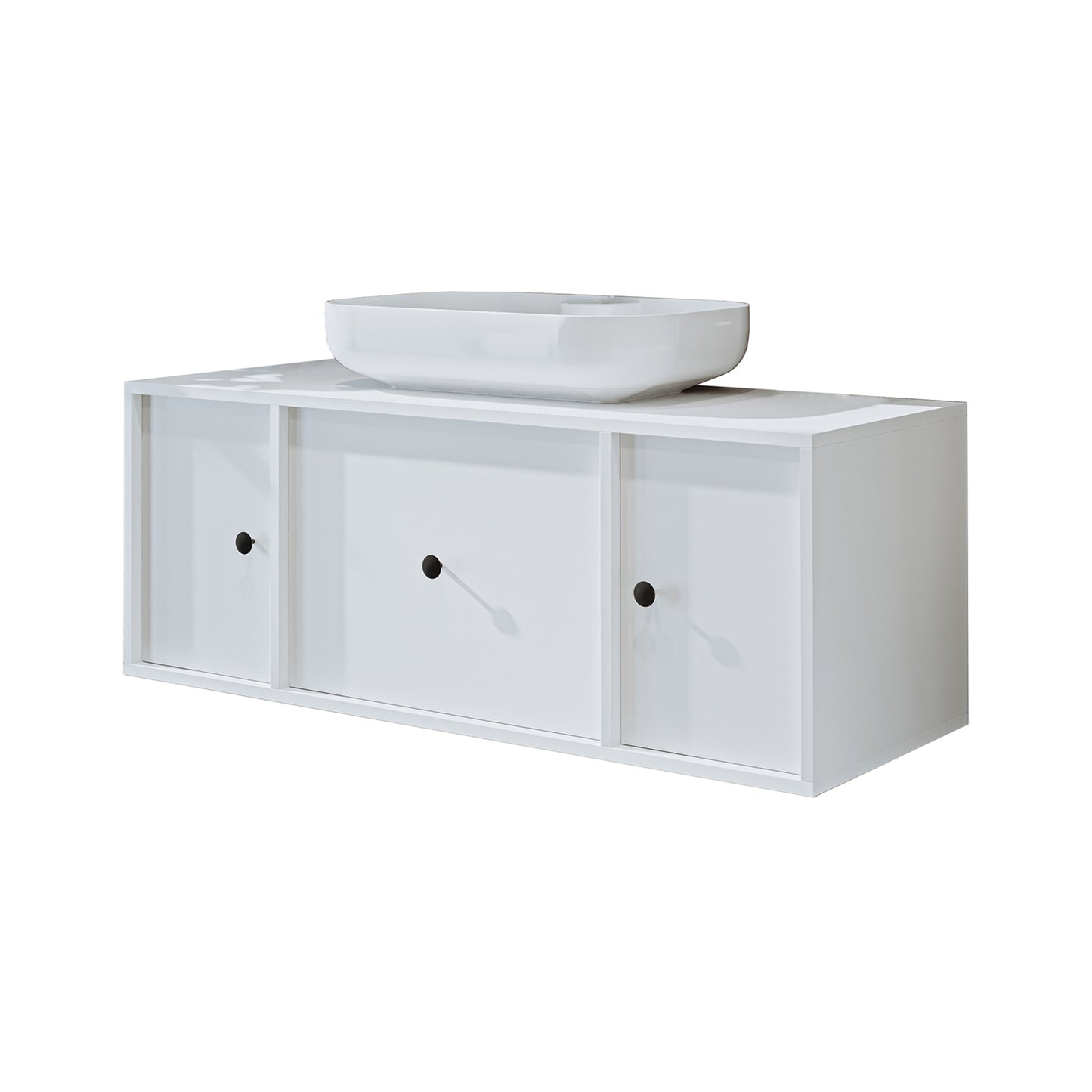 Roomart Badezimmermöbel GUSTO 120 cm – Keramik Waschbecken &/oder Unterschrank – Modernes Design – Varianten wählbar – Eiche oder Weiß