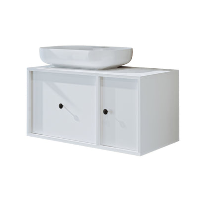 Roomart Badezimmermöbel GUSTO 90 cm – Keramik Waschbecken &/oder Unterschrank – Modernes Design – Varianten wählbar – Eiche oder Weiß