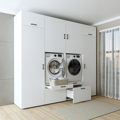 Roomart Waschmaschinenschrank SERIE 2 – Doppelschrank mit Seitenschränken, 3 Farben