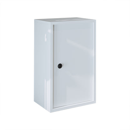Roomart GUSTO Hochschrank 60 cm – Bad-Hängeschrank mit Soft-Close – Moderner Badezimmerschrank mit Stauraum – Weiß oder Eiche