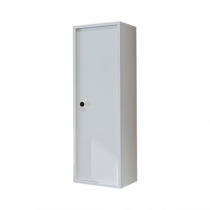 Roomart Hochschrank „Gusto“ – moderner 110 cm Bad-Hängeschrank mit Softclose – Weiß, Eiche