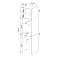 Roomart Waschmaschinenschrank für Trockner & Waschmaschine, in 3 Farben, mit Ausziehbrett • Weiß • Eiche • Schwarz Eiche - waschmaschinenuntergestelle, dämpfer waschmaschine, waschmaschinen aufsatz für trockner, unterschrank waschmaschine, kühlschrank erh