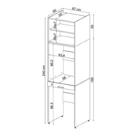 Roomart Waschmaschinenschrank für Trockner & Waschmaschine, in 3 Farben, mit Ausziehbrett  • Weiß • Eiche • Schwarz Eiche