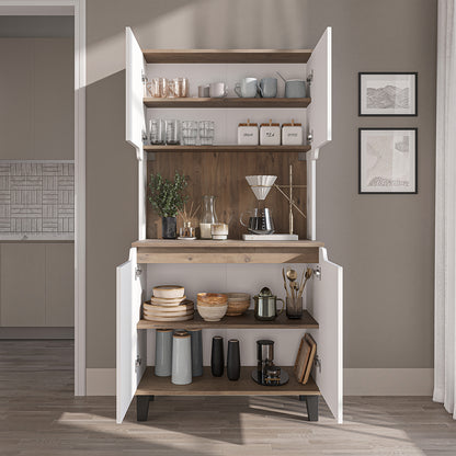 Roomart Küchenschrank DEFNE, 182 cm, mit offener Nische für Kaffeemaschine, in 5 Farben