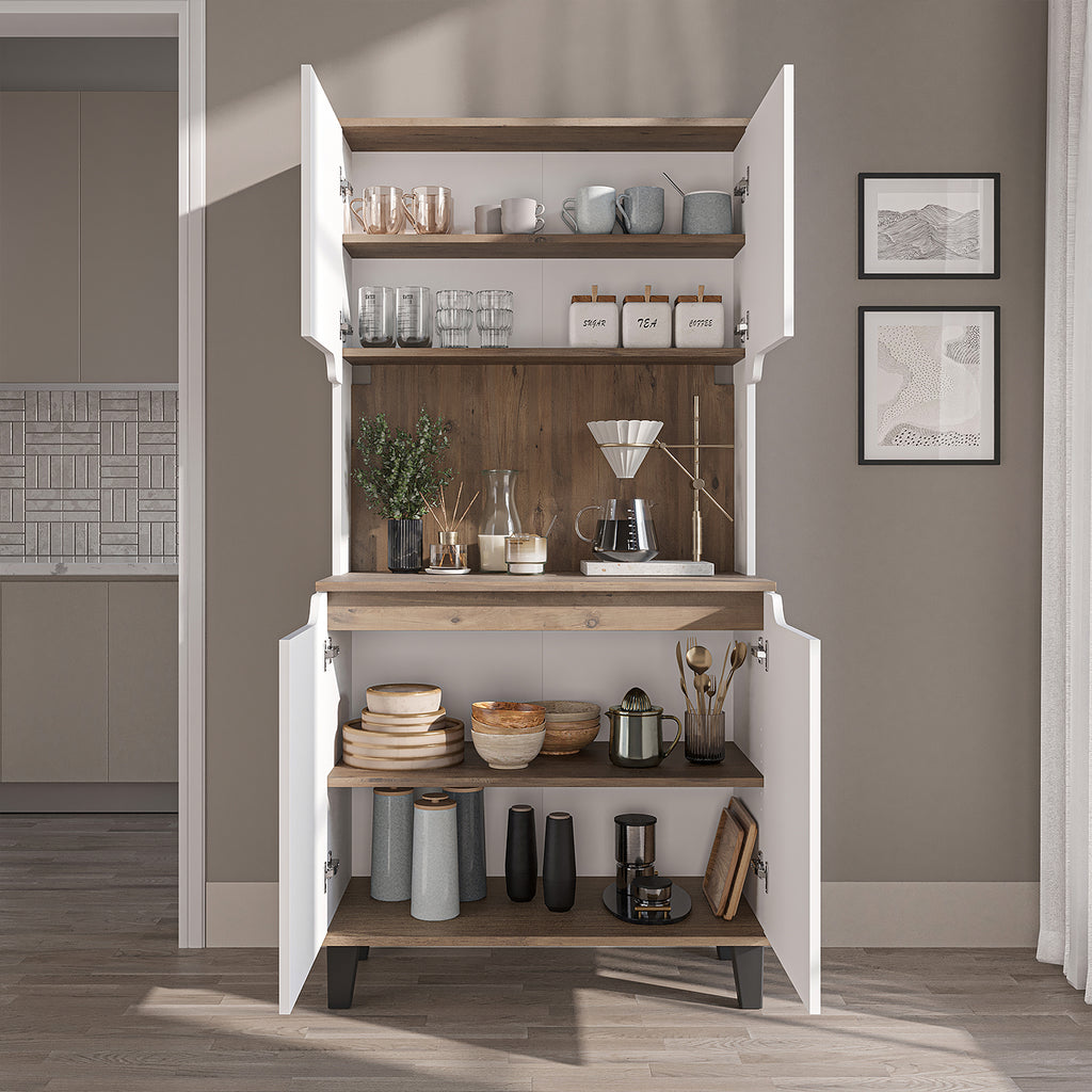 Roomart Küchenschrank DEFNE, 182 cm, mit offener Nische für Kaffeemaschine, in 5 Farben