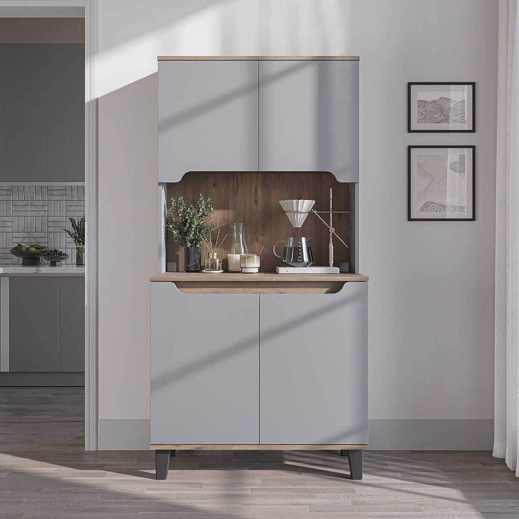 Roomart Küchenschrank DEFNE, 182 cm, mit offener Nische für Kaffeemaschine, in 5 Farben