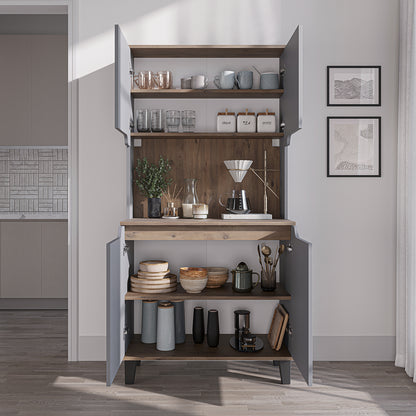 Roomart Küchenschrank DEFNE, 182 cm, mit offener Nische für Kaffeemaschine, in 5 Farben