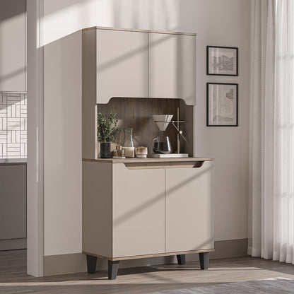 Roomart Küchenschrank DEFNE, 182 cm, mit offener Nische für Kaffeemaschine, in 5 Farben