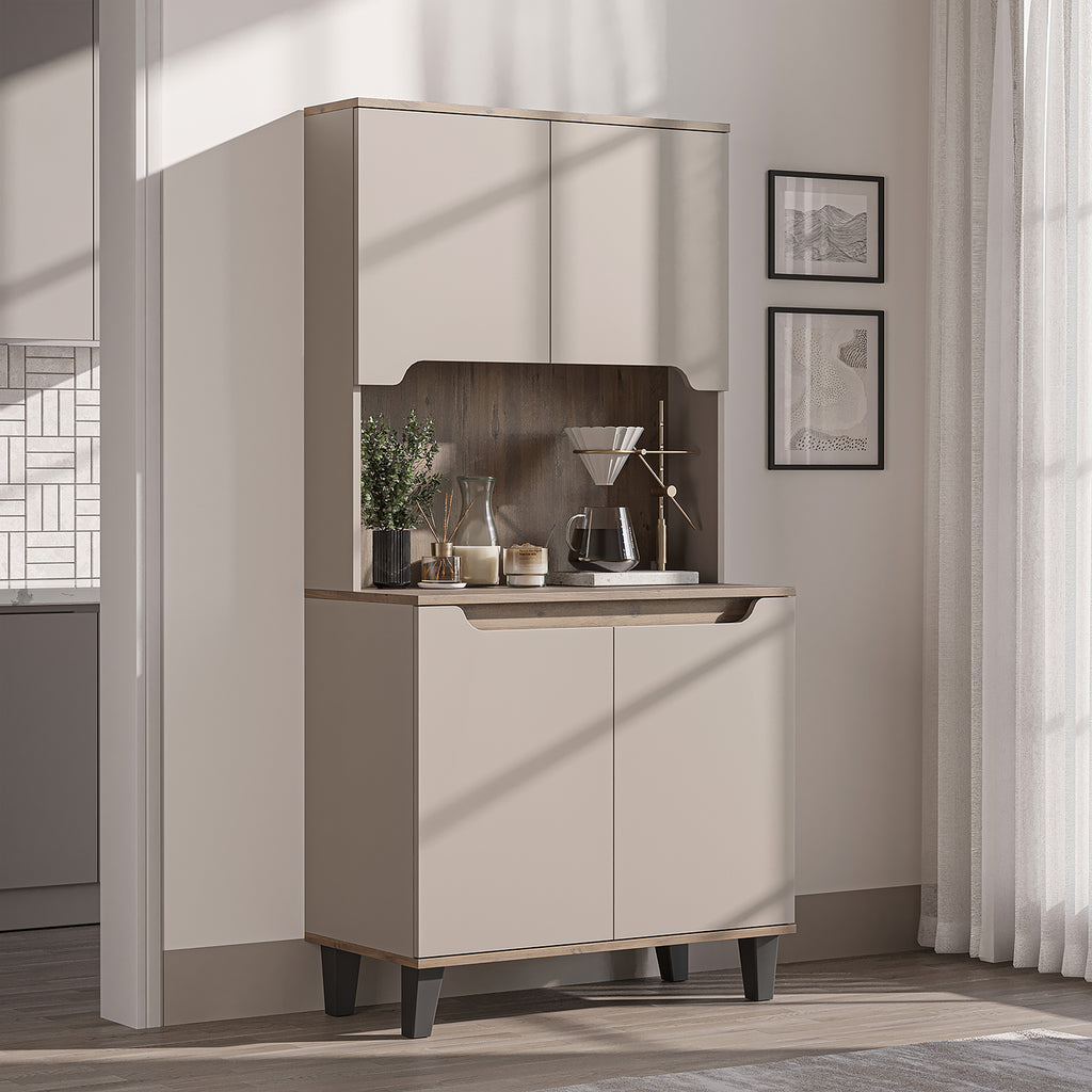 Roomart Küchenschrank DEFNE, 182 cm, mit offener Nische für Kaffeemaschine, in 5 Farben
