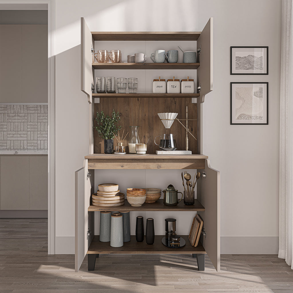 Roomart Küchenschrank DEFNE, 182 cm, mit offener Nische für Kaffeemaschine, in 5 Farben