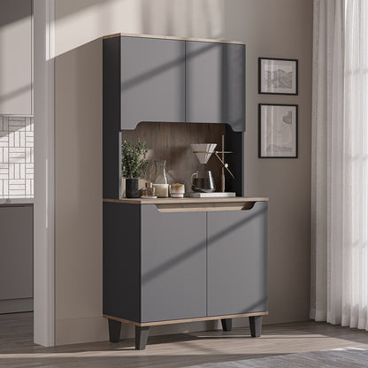Roomart Küchenschrank DEFNE, 182 cm, mit offener Nische für Kaffeemaschine, in 5 Farben
