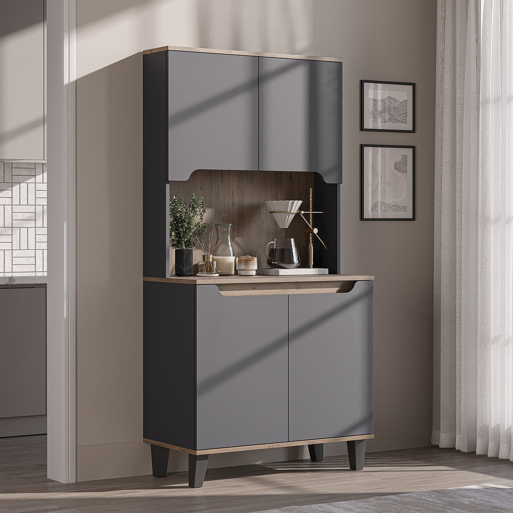Roomart Küchenschrank DEFNE, 182 cm, mit offener Nische für Kaffeemaschine, in 5 Farben