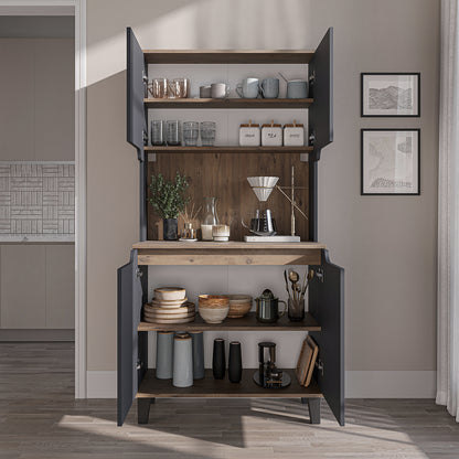 Roomart Küchenschrank DEFNE, 182 cm, mit offener Nische für Kaffeemaschine, in 5 Farben