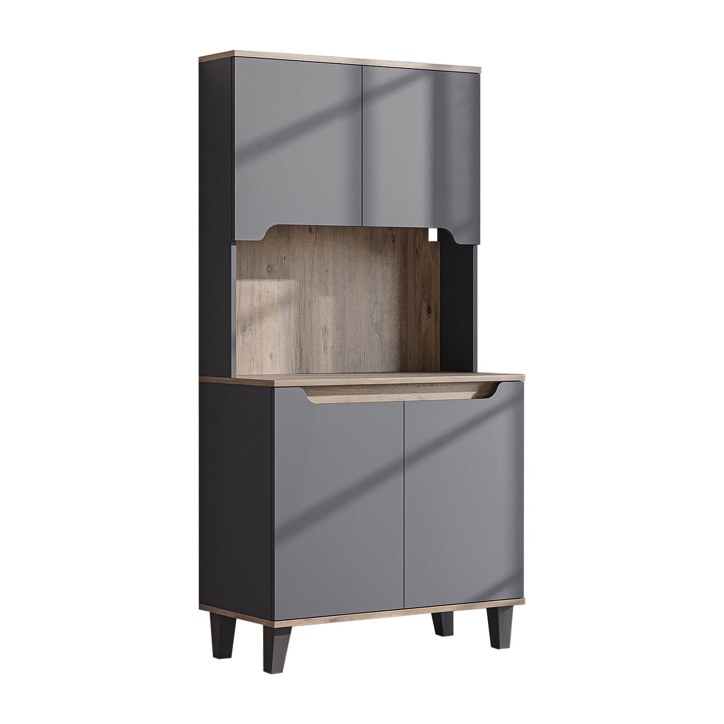 Roomart Küchenschrank DEFNE, 182 cm, mit offener Nische für Kaffeemaschine, in 5 Farben