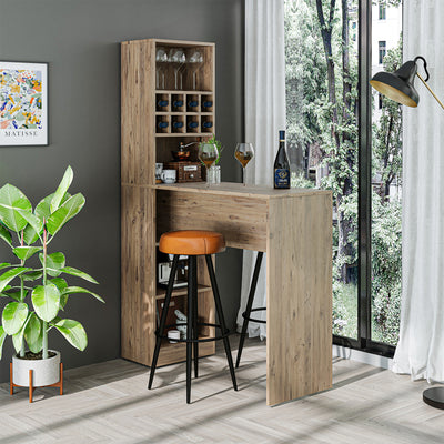 Roomart Bartisch DUBLIN, 120 cm, Stehtisch mit Weinregal, in 4 Farben