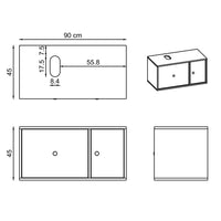 Roomart bathroom furniture set GUSTO 90 cm 4 pieces with ceramic washbasin