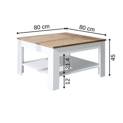 Roomart Couchtisch HELSINKI, 80 oder 110 cm, mit Ablageboden, in 4 Farben
