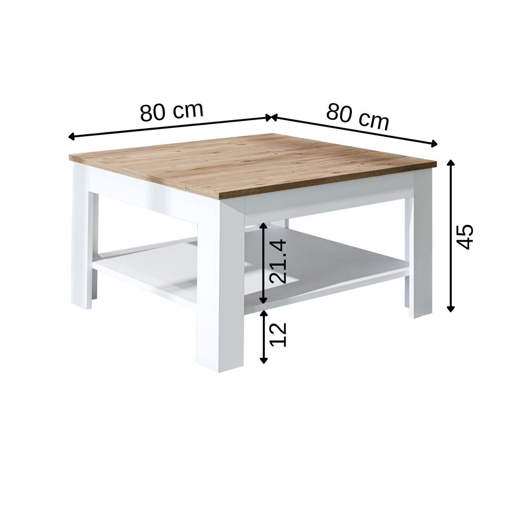 Roomart Couchtisch HELSINKI, 80 oder 110 cm, mit Ablageboden, in 4 Farben