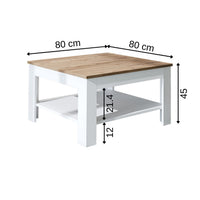 Roomart Couchtisch HELSINKI, 80 oder 110 cm, mit Ablageboden, in 4 Farben