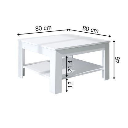 Roomart Couchtisch HELSINKI, 80 oder 110 cm, mit Ablageboden, in 4 Farben