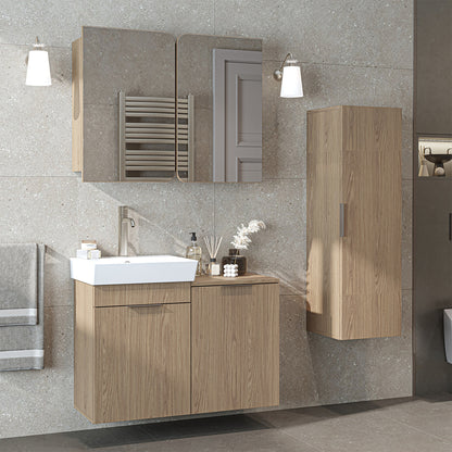 Roomart 3-teiliges Badmöbel-Set LYCIA, 49 cm, Waschtisch, Spiegelschrank und Hochschrank, in 4 Farben