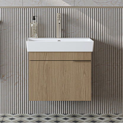 Roomart Badmöbel LYCIA 60 cm – Waschbeckenunterschrank mit Keramik-Waschbecken – Waschtischunterschrank für Badezimmer – Modernes Badmöbel mit Stauraum – 4 Farben