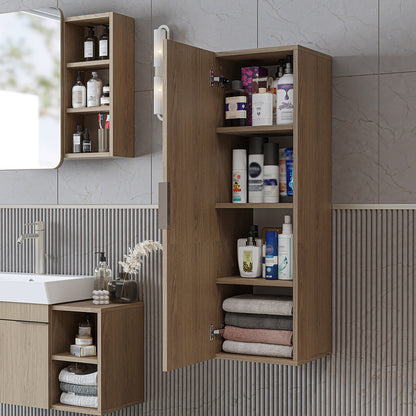 Roomart Badmöbel Set LYCIA 60 cm – 4-teiliges Badezimmermöbel-Set mit Keramik-Waschbecken, Spiegelschrank & Seitenschrank – Badmöbel in 4 Farben