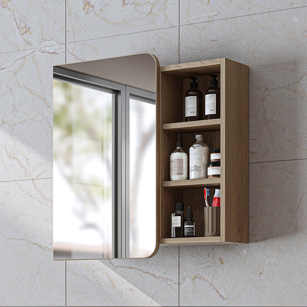 Roomart Badmöbel Set LYCIA 72 cm – 4-teiliges Badezimmermöbel-Set mit Keramik-Waschbecken, Spiegelschrank & Seitenschrank – Badmöbel in 4 Farben