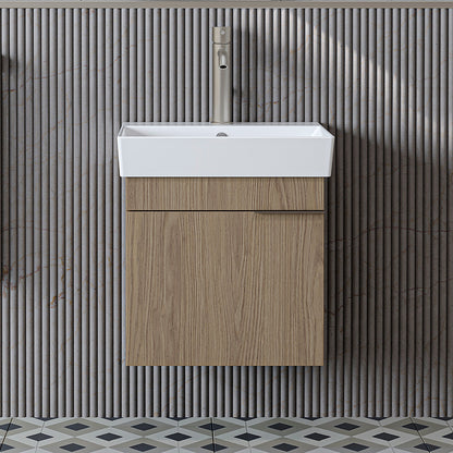 Roomart Badmöbel LYCIA 50 cm – Waschbeckenunterschrank mit Keramik-Waschbecken – Waschtischunterschrank für Badezimmer – Modernes Badmöbel mit Stauraum – 4 Farben