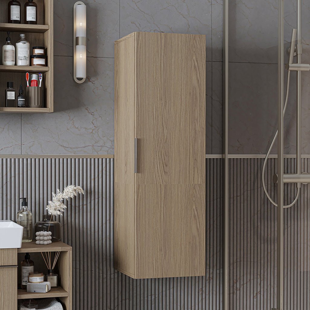 Roomart Bad Hochschrank LYCIA – Badezimmerschrank 114 cm mit Stauraum, Seitenschrank für Bad & Gäste-WC, Badmöbel modern, 4 Farben