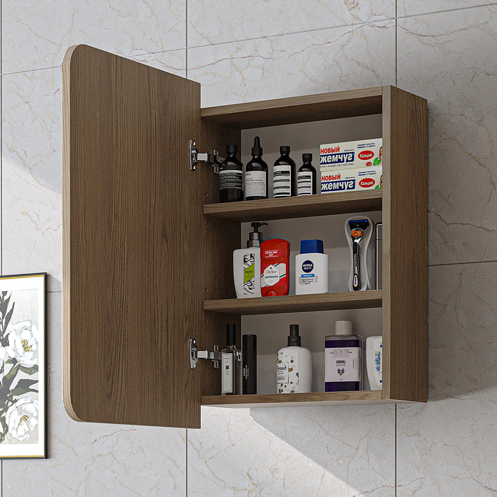 ROOMART Badmöbelset LYCIA 50 cm Unterschrank mit Keramik-Waschbecken, Spiegelschrank, Seitenschrank, Badezimmermöbel in 4 Farben