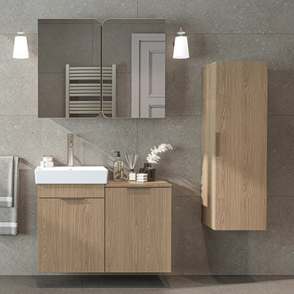 Roomart 3-teiliges Badmöbel-Set LYCIA, 49 cm, Waschtisch, Spiegelschrank und Hochschrank, in 4 Farben