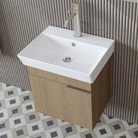 ROOMART Badmöbelset LYCIA 50 cm Unterschrank mit Keramik-Waschbecken, Spiegelschrank, Seitenschrank, Badezimmermöbel in 4 Farben