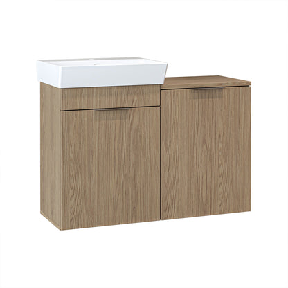 Roomart 3-teiliges Badmöbel-Set LYCIA, 49 cm, Waschtisch, Spiegelschrank und Hochschrank, in 4 Farben