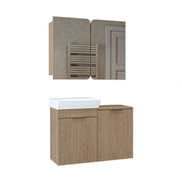 Roomart 2-teiliges Badmöbel-Set LYCIA, 49 cm, Waschtisch mit Spiegelschrank, in 4 Farben
