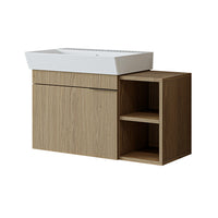 Roomart Badmöbel LYCIA 82 cm – Waschbeckenunterschrank mit Keramik-Waschbecken – Waschtischunterschrank für Badezimmer – Modernes Badmöbel mit Stauraum – 4 Farben