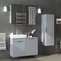 LYCIA Badmöbel-Set mit Waschbecken, Spiegelschrank und Hochschrank