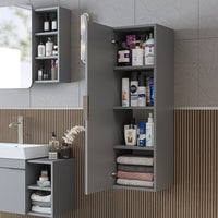 Roomart Badmöbel Set LYCIA 82 cm – 4-teiliges Badezimmermöbel-Set mit Keramik-Waschbecken, Spiegelschrank & Seitenschrank – Badmöbel in 4 Farben