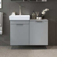 Roomart 2-teiliges Badmöbel-Set LYCIA, 49 cm, Waschtisch mit Spiegelschrank, in 4 Farben