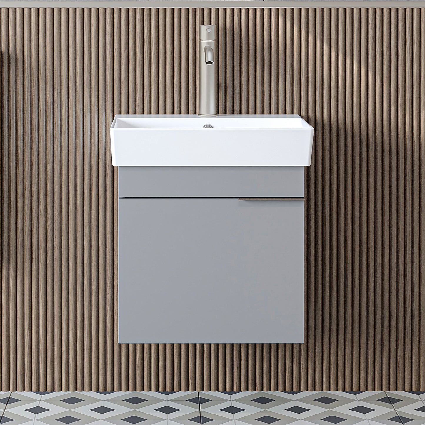 Roomart Badmöbel LYCIA 50 cm – Waschbeckenunterschrank mit Keramik-Waschbecken – Waschtischunterschrank für Badezimmer – Modernes Badmöbel mit Stauraum – 4 Farben