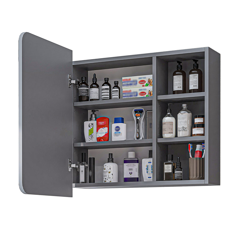 Roomart Badmöbel Set LYCIA 82 cm – 4-teiliges Badezimmermöbel-Set mit Keramik-Waschbecken, Spiegelschrank & Seitenschrank – Badmöbel in 4 Farben